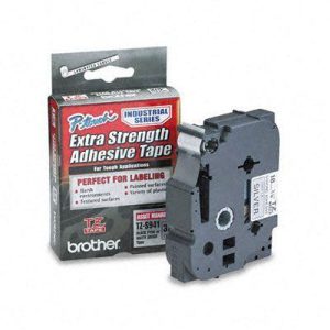 Etiqueta plata continua laminada con adhesivo super resistente Brother TZES941, de 18 mm de ancho x 8 mts de largo. Impresión en negro.