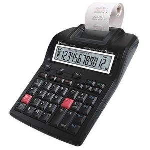 Calculadora Sumadora Nextep NE-195 con Impresora 2 colores  con 12 Dígitos, 35 teclas medidas 17cm por 24 cm utiliza rollos de tinta IR-40T