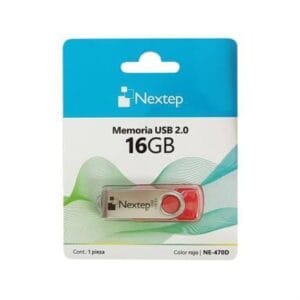 Memoria USB 2.0 Nextep NE-470D TWIST 16 GB Color Rojo Compatibilidad Teléfono, Tabletas y dispositivos con puertos USB y tipo C