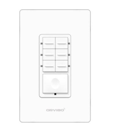 Botonera de 7 Escenas Inteligente Orvibo T10S7ZW-1UO, Color blanco, Inalámbrico y alámbrico, Wi-Fi, 2400 MHz, 120 - 270