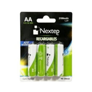 Pila Nextep NE-280CR Recargable Doble A (AA) de 1,2 voltios 2100 mAh 4 piezas presentación Blister HR6 NiMH 1.2V