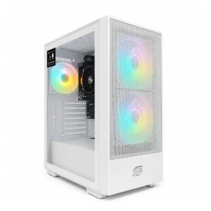 PC HY Gaming  TRINITY By Einarex Blanco Ryzen5 5600GT Ram 16GB SSD480GB. Chipset A520. Fuente de Poder Cybenetic Bronze.  Windows 11 prueba