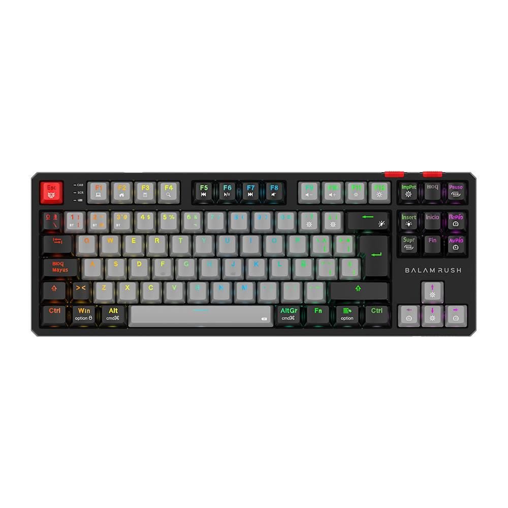 Teclado Gamer Inalámbrico LEVEL PRO GK990 Balam Rush Legend Series, Color Gris/Negro. BR-940368
