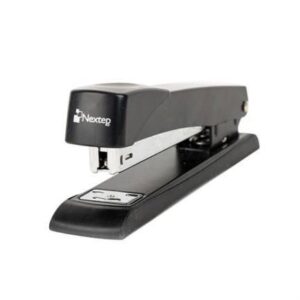 Engrapadora Nextep NE-102 Metálica Profesional Tira completa color negro sujeta 25 hojas de un solo golpe peso de 220 gr master con 72 piezas
