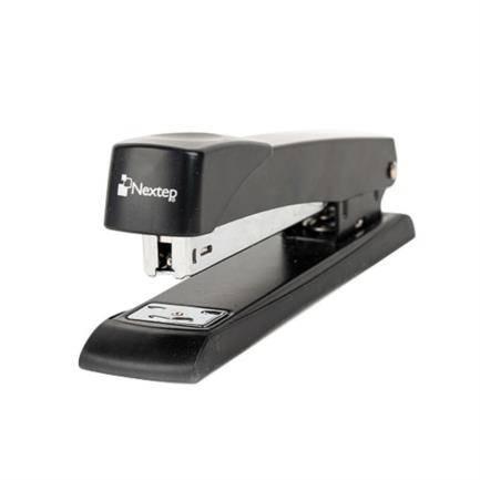 Engrapadora Nextep NE-102 Metálica Profesional Tira completa color negro sujeta 25 hojas de un solo golpe peso de 220 gr master con 72 piezas