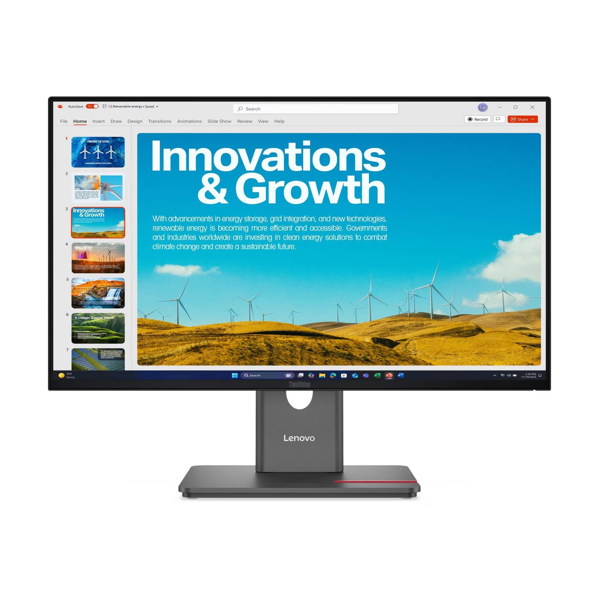 Monitor Lenovo ThinkVision P24QD-40 64B1GAR1LA, Ergonomic stand with LTPS, tiempo de respuesta 4ms, 3 años de garantia con fabricante