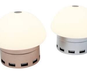 LUMINARIO LED NL-1 SMARTHUB 6 PUERTOS TOUCH AMPERAJE INTELIGENTE, PROTECCION CONTRA DESCARGAS PLATA