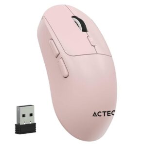 Mouse Ergonómico Multidispositivo Instinct Click MI484 / hasta 3,200 DPI Ajustable / 2.4 Ghz + Bluetooth / 5 Botones / Recargable / Advanced Series / Rosa