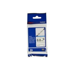 Etiqueta blanca continua termoretráctil Brother HSE221, de 8.8 mm de diámetro X 1.5 mts de largo. Impresión en negro.