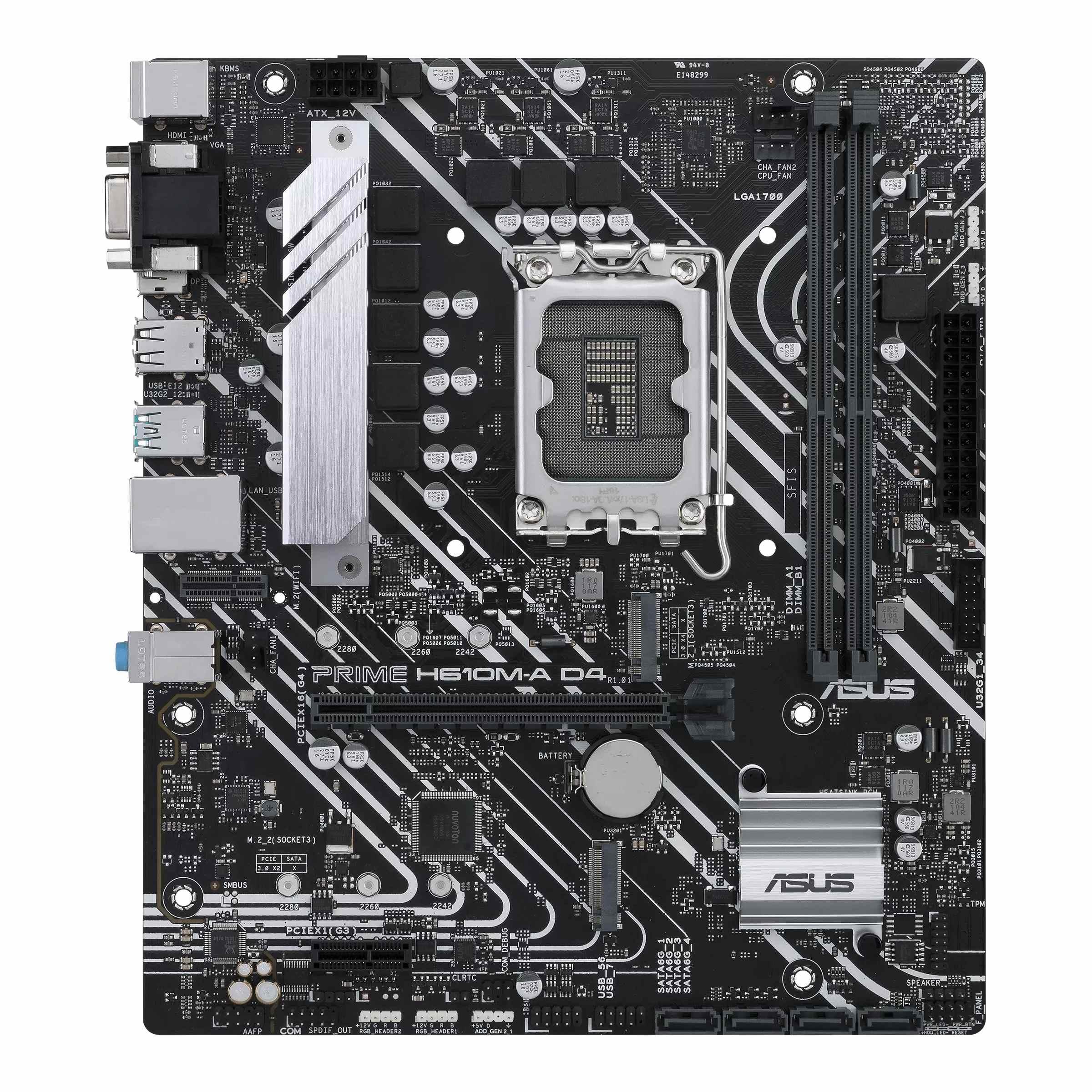 Tarjeta Madre ASUS PRIME H610M-A D4-CSM,microATX, Socket Intel® LGA 1700,Intel®14a, 13a y 12a gen, DDR4, PCIe 4.0, puertos M.2 duales, DisplayPort, HDMI®,
