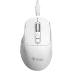 Mouse Inalambrico Recargable Stylos 1,600 Dpi 3 Niveles 6 Botones Conexión USB Nano 2.4Ghz Blanco. STPMOI8W