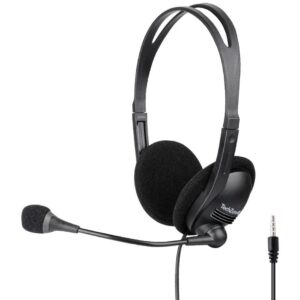 Diadema ligera con micrófono flexible ipara videollamadas.,Tipo de conector: 3.5 mm,Longitud del cable 150 cm,Compatibilidad: Windows, MacOS y Android